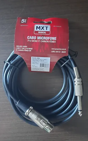 Cabo de microfone plug P10 - xlr