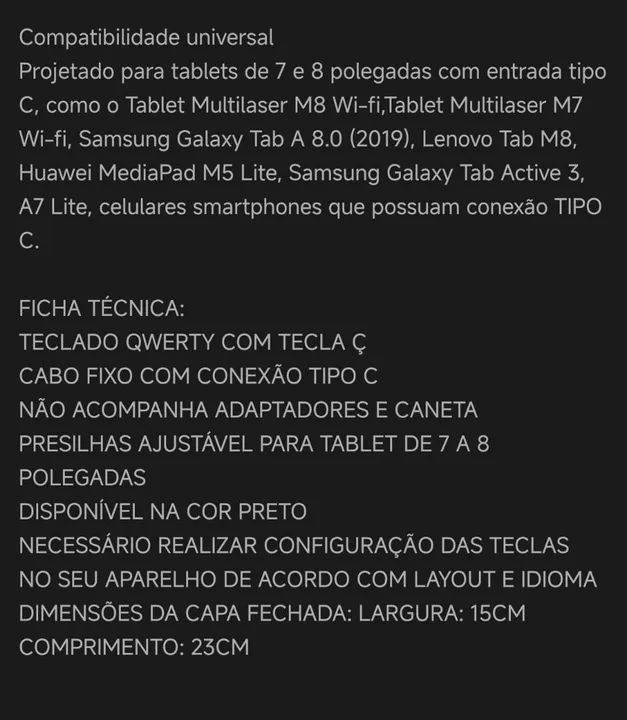 Tablet Multilaser com Capa Teclado para Tablet 7 - Preto - Foto 2