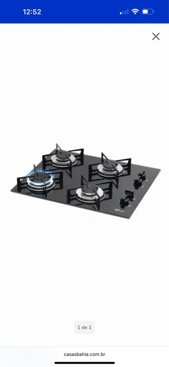 Cooktop Fischer 4 Bocas a Gás Preto