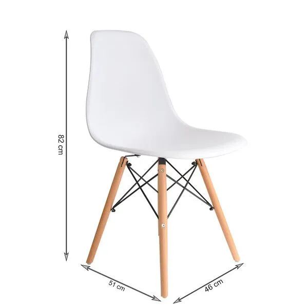 DUAS Cadeiras Eames Eiffel Com Pés De Madeira Facthus - Foto 4
