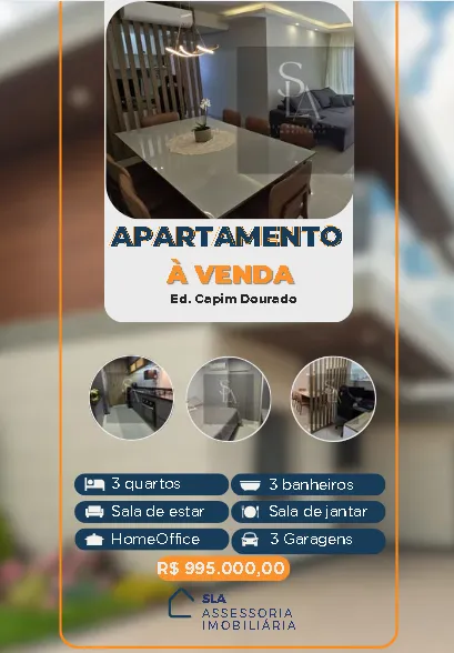 Apartamento 115M² | 3 Quartos | 3 Vagas Subsolo