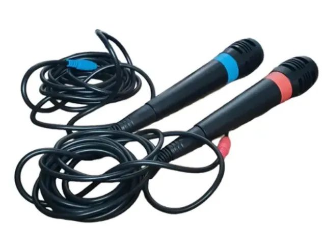 2 Microfone com fio para jogo PS3, PS2, Xbox360 e Nintendo Wii