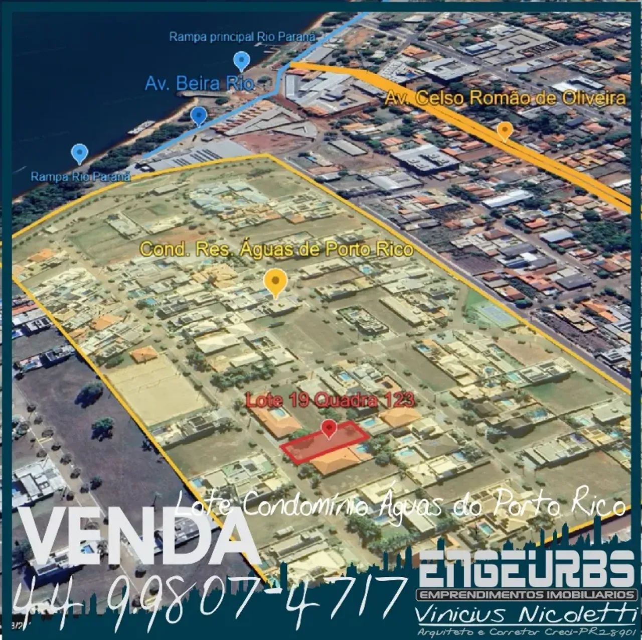 Terreno VENDA OU TROCA / 630 m2  Condomínio Águas de Porto Rico, Porto Rico/PR - Foto 4