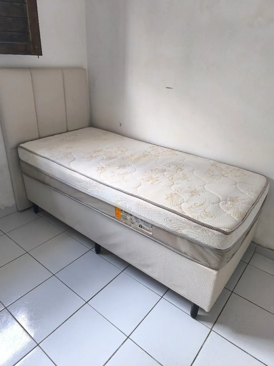 Cama Box Solteiro com Cabeceira