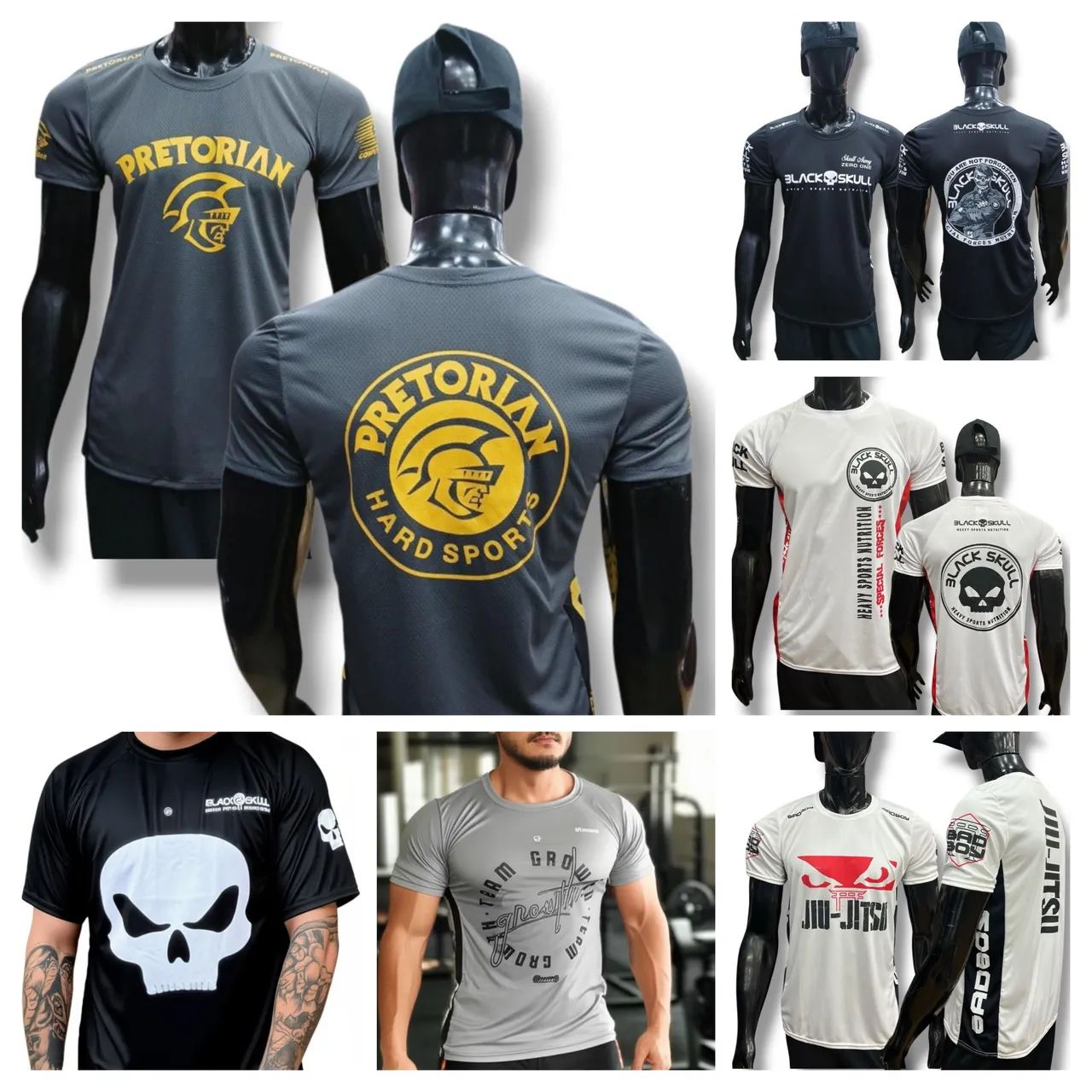 Kit 4 Camisetas Pretorian Bad boy Black Skull 