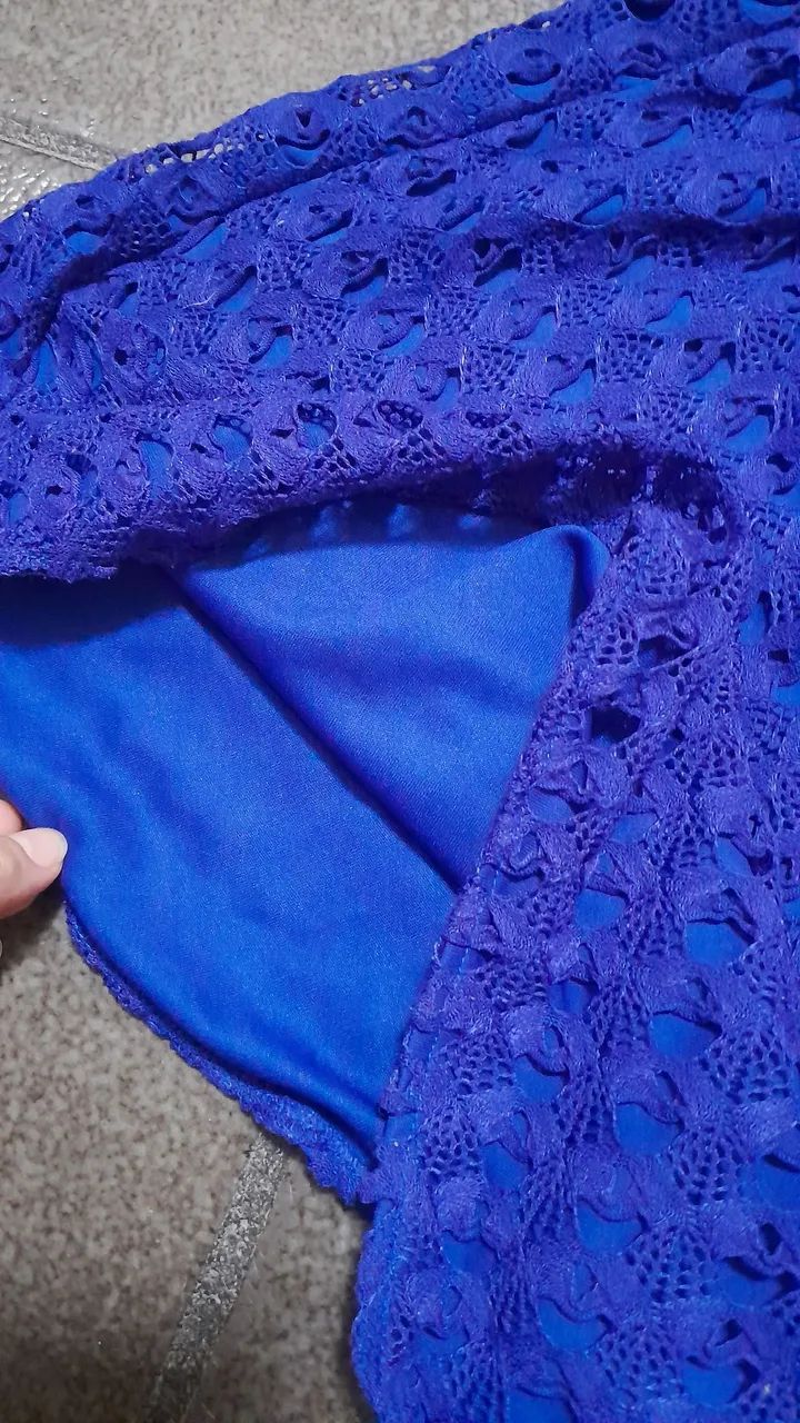 Macacão Azul de Renda tamanho P - Foto 4