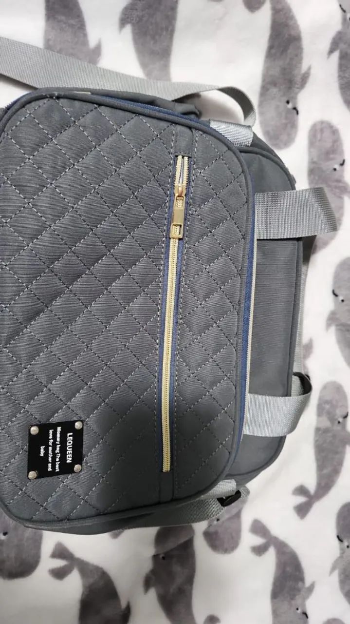 Bolsa Maternidade Cinza com Design Moderno lequeen - Foto 3