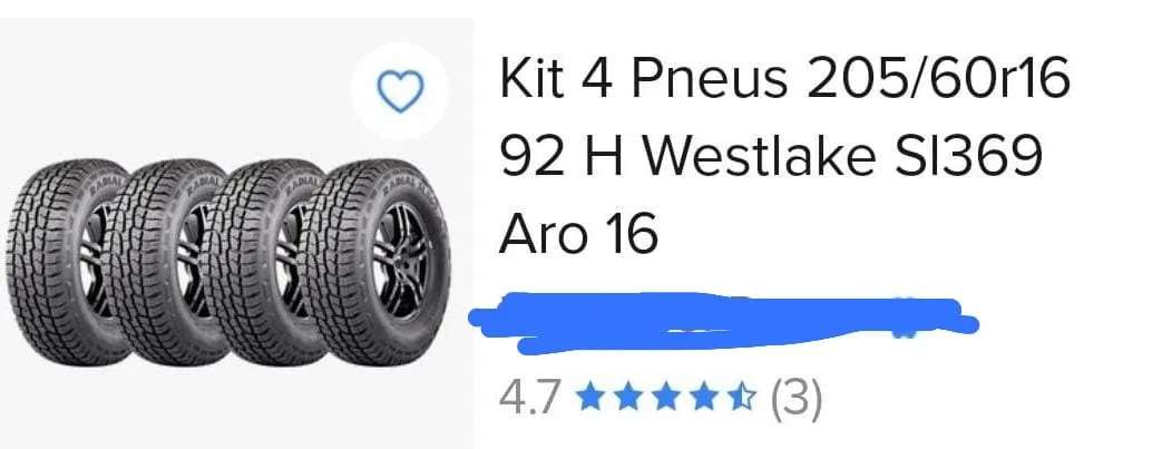 PNEUS JOGO 4 PNEUS 205/60/16 WESTLAKE 92H SPIN-STRADA-ECOSPORT