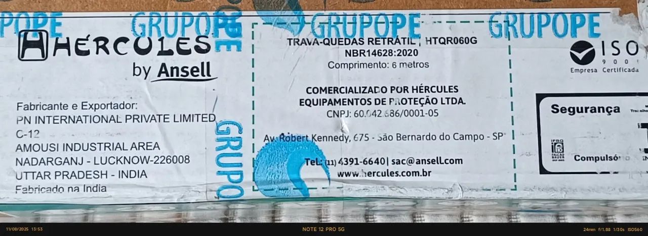 Trava quedas retrátil Hercules novo sem uso na validade - Foto 2