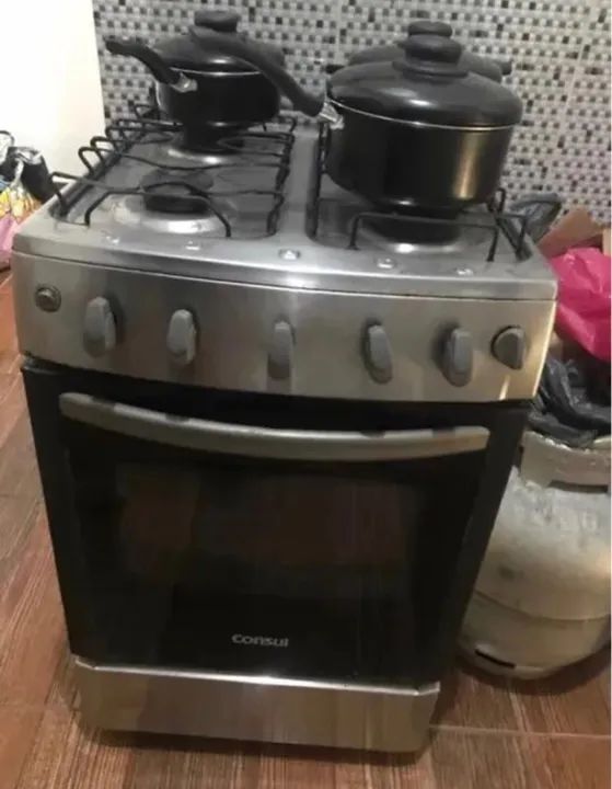 Fogão 4 Bocas com Forno - Usado - Foto 2