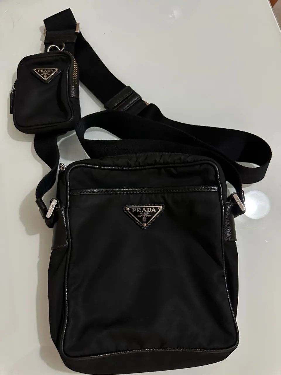 Bolsa masculina prada original único dono perfeita Bolsas, malas