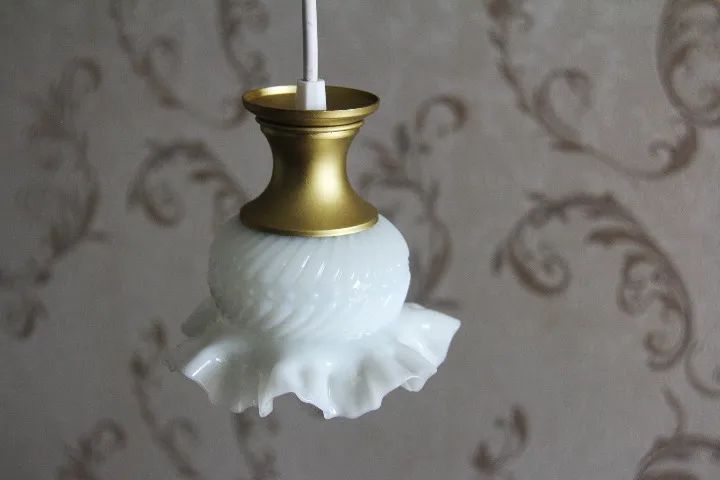 Lustre Belle Epoque Up Cycle Opaline - Anos 50 - Foto 5