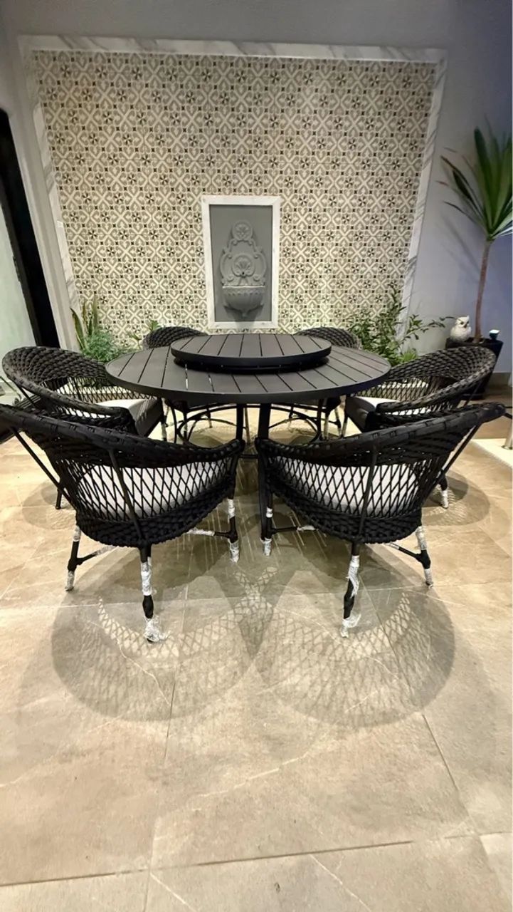 Mesa de jantar em alumínio com corda nautica  - Foto 2