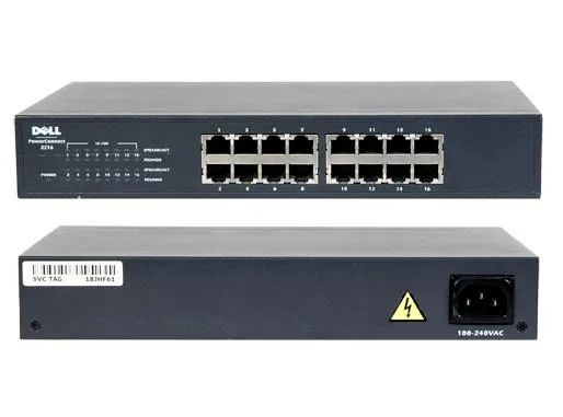 Switch Fast Dell PowerConnect 2216 16Portas Fast 10 100
