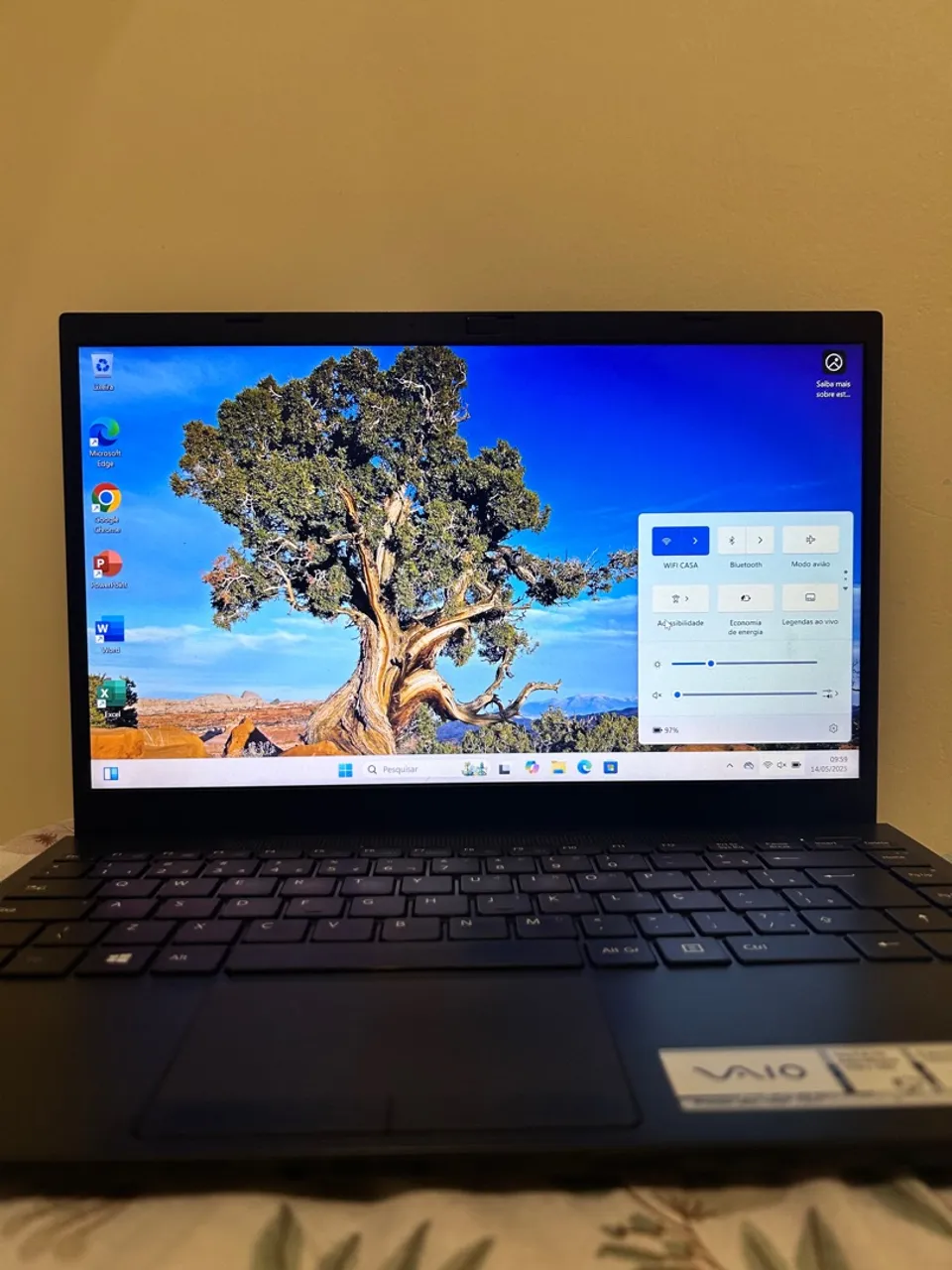 Notebook VAIO com tela de alta resolução