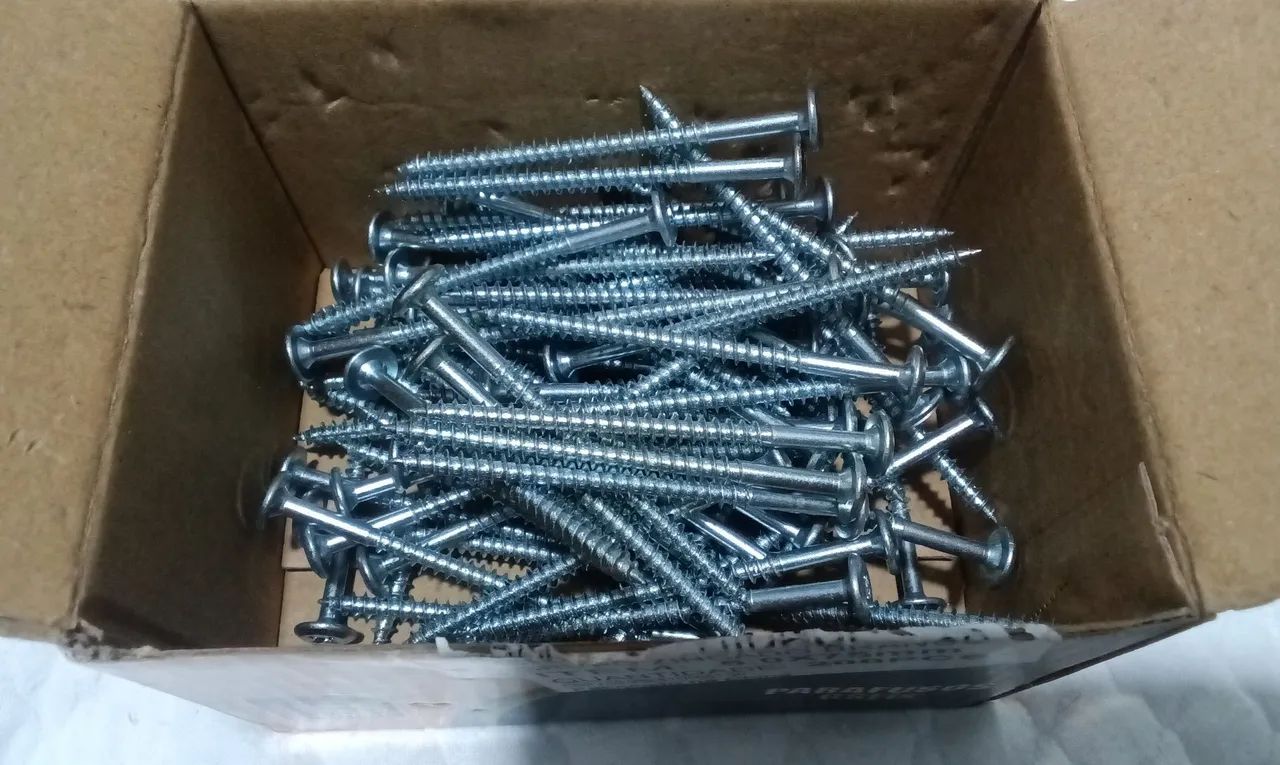 Parafusos Fixer Cabeça Phillips TAMPINHA 5,0x75mm Aço Carbono Zincado 80 peças<br>