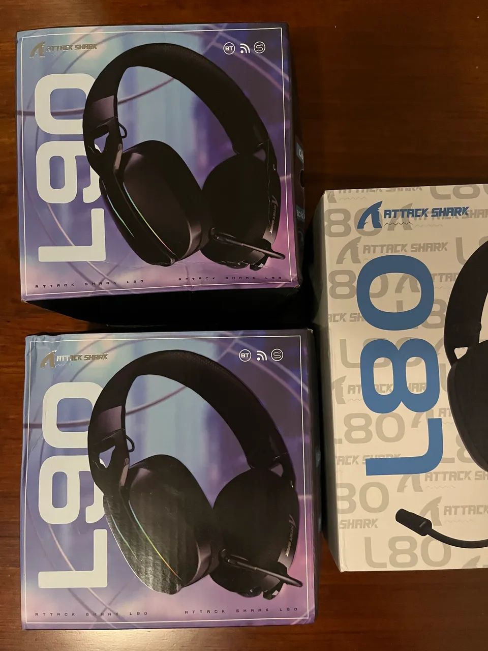 Headset Attack Shark L90 Preto / Branco Sem Fio RGB 