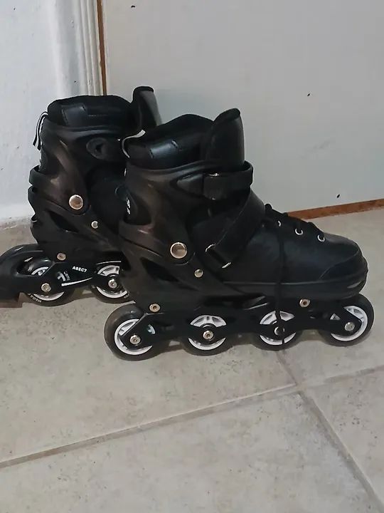 Patins Inline Adulto Preto - Foto 4