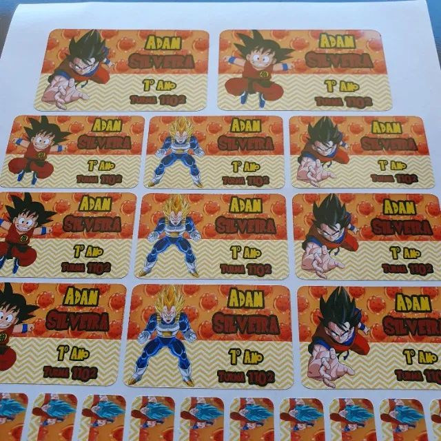 Etiquetas Escolares Personalizadas Dragon Ball | Kit 33 Und. | Escolha o tema! | Tijuca - Foto 6