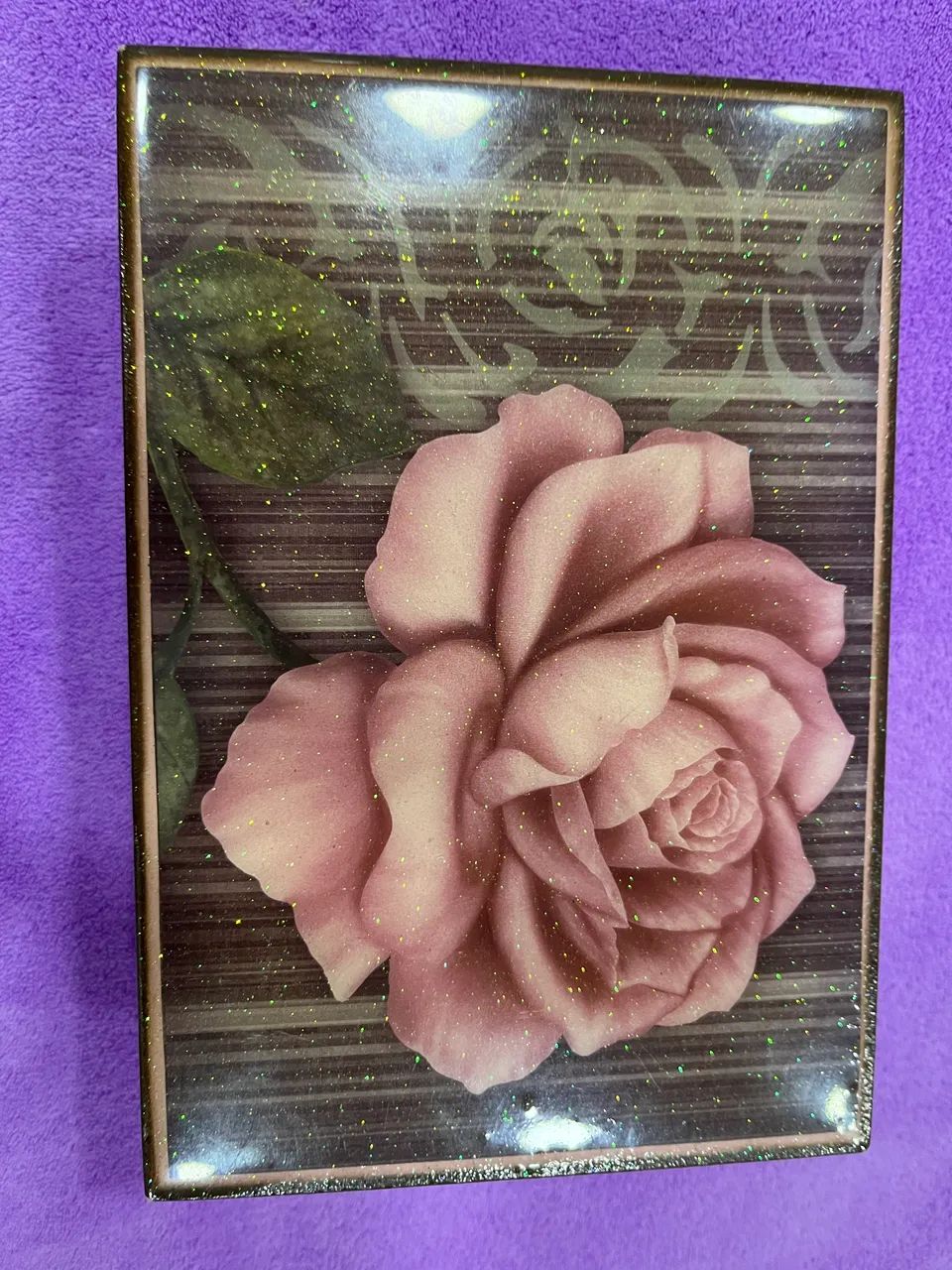 Caixa para joias rosa e marrom - artesanal  - Foto 4