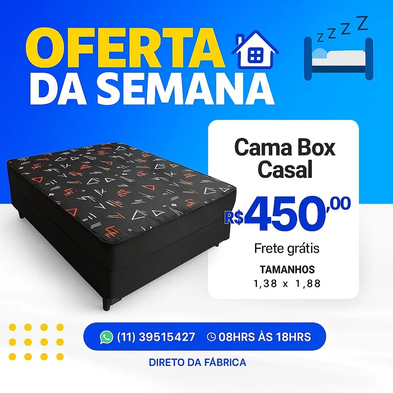 Cama Box Casal - Frete Grátis!