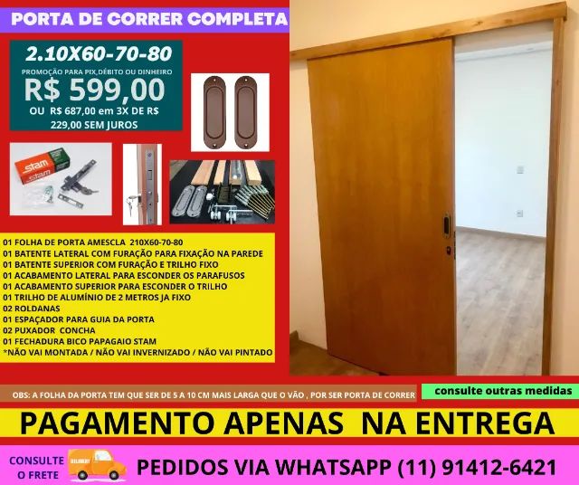 porta correr 210x70 COD gpor
