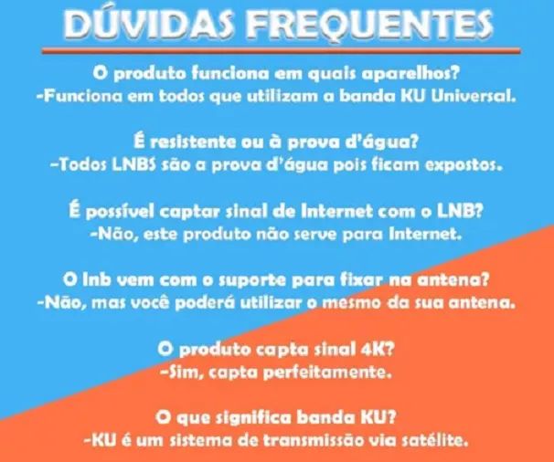 LnB Duplo Universal KU Antenas 45, 60, 75 e 90 de todas operadoras - Foto 3