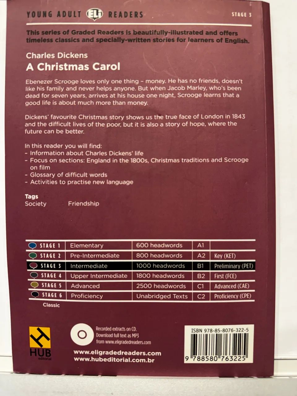 Livro A Christmas Carol - Hub Young Adult Readers - Stage 3