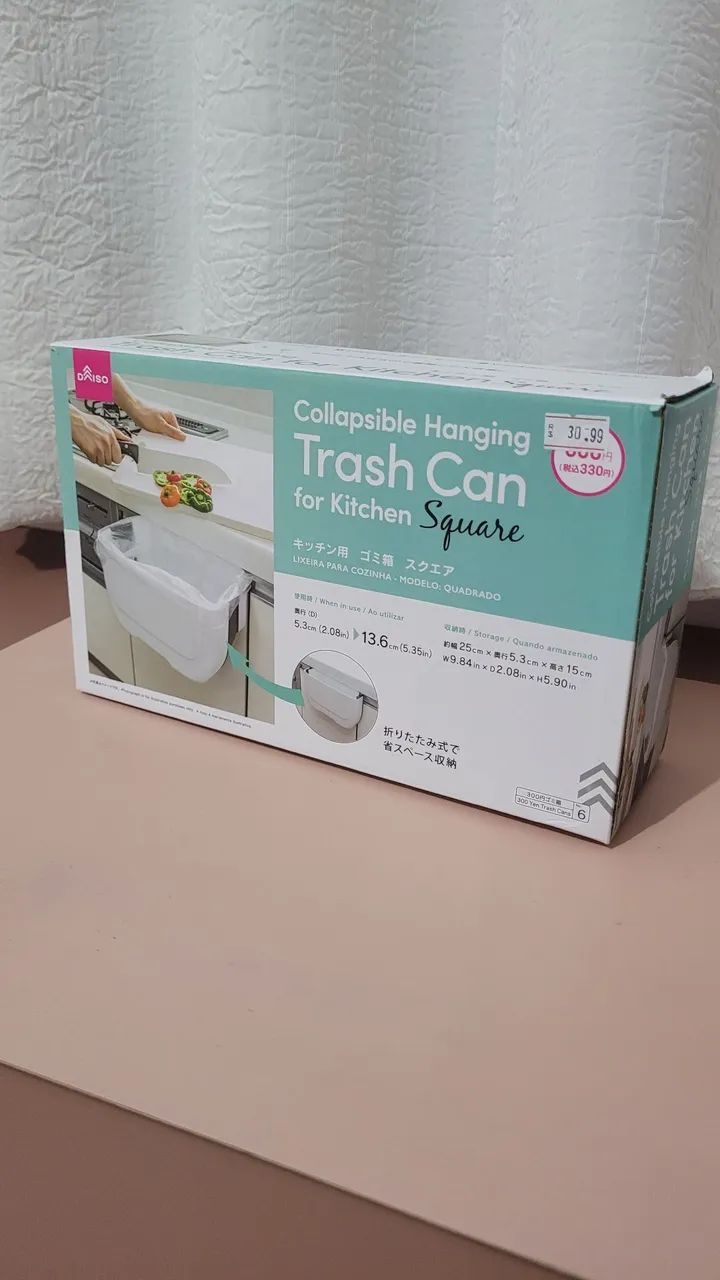 Lixeira Retrátil Cozinha (Branca) - Daiso