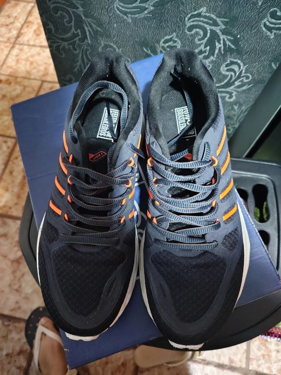 Tênis Olympikus Azul com Detalhes Laranja - Foto 2