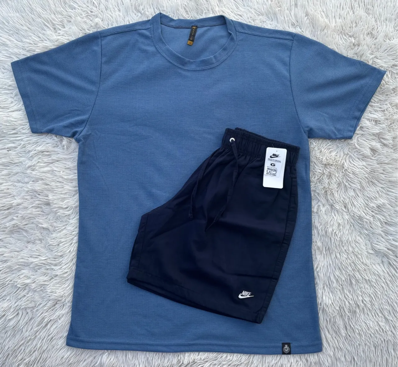 Kit G Camisa textura e Bermuda Sarja