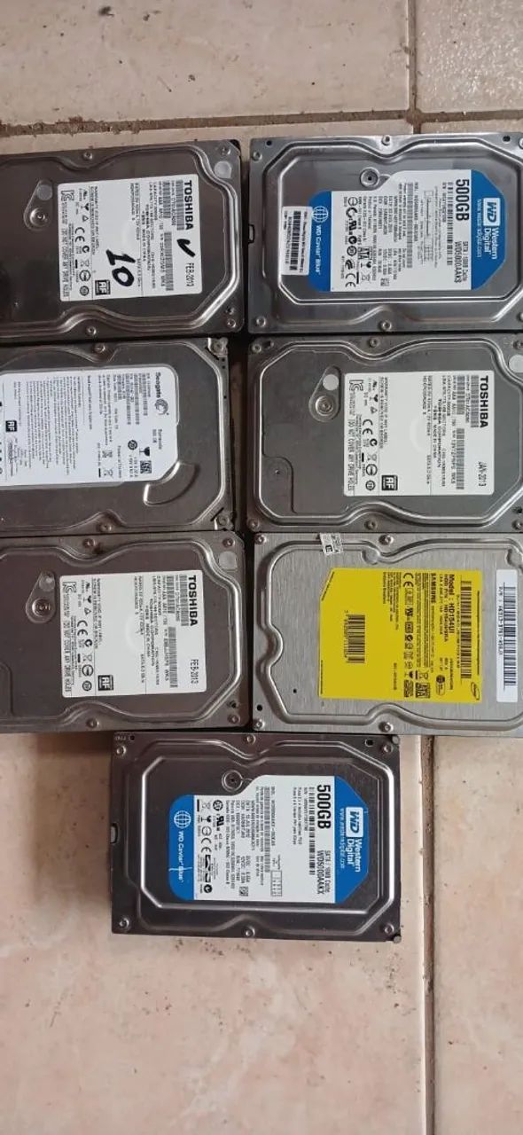 HDs 500GB e 1TB 1,5TB- Toshiba, WD e Seagate