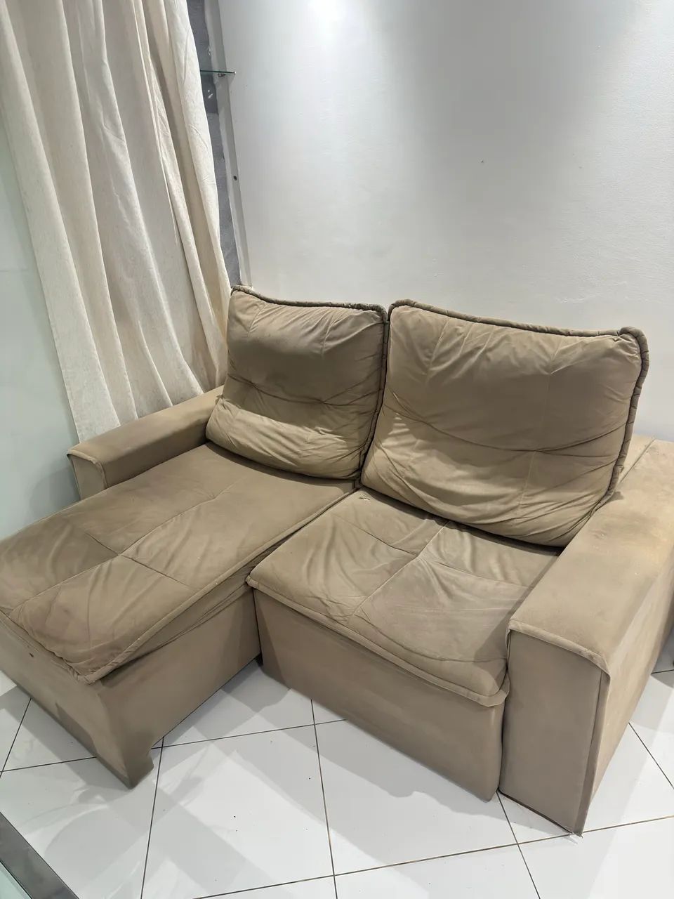 Sofá retrátil lar shopping 