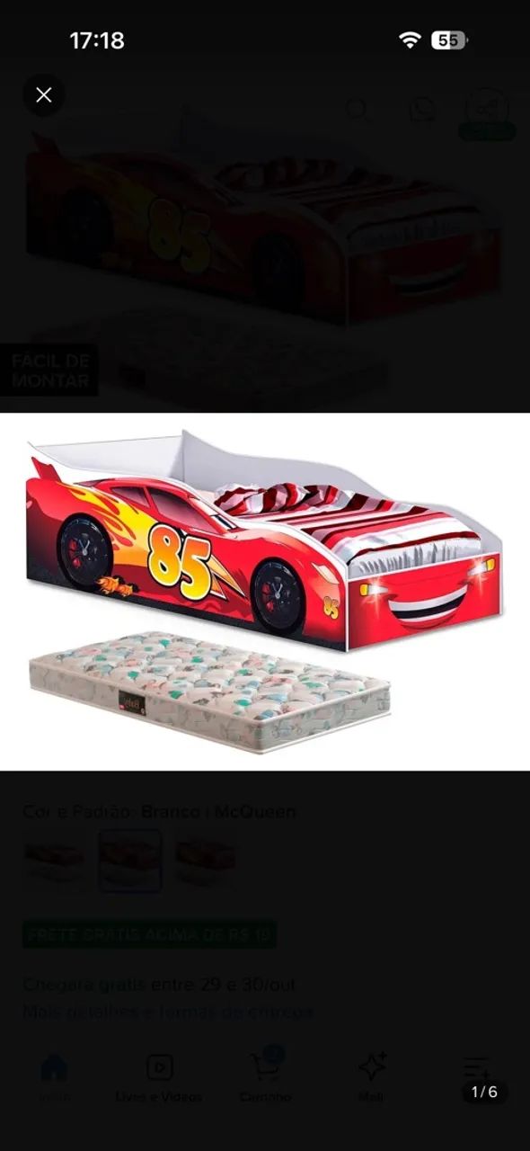 Cama infantil com colchão 