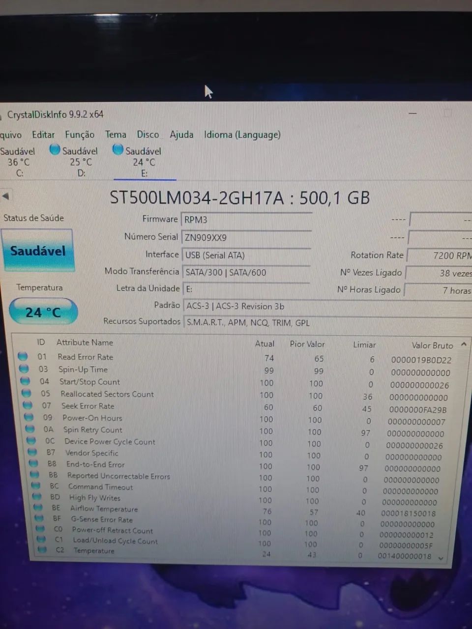 HD externo 500 gb 