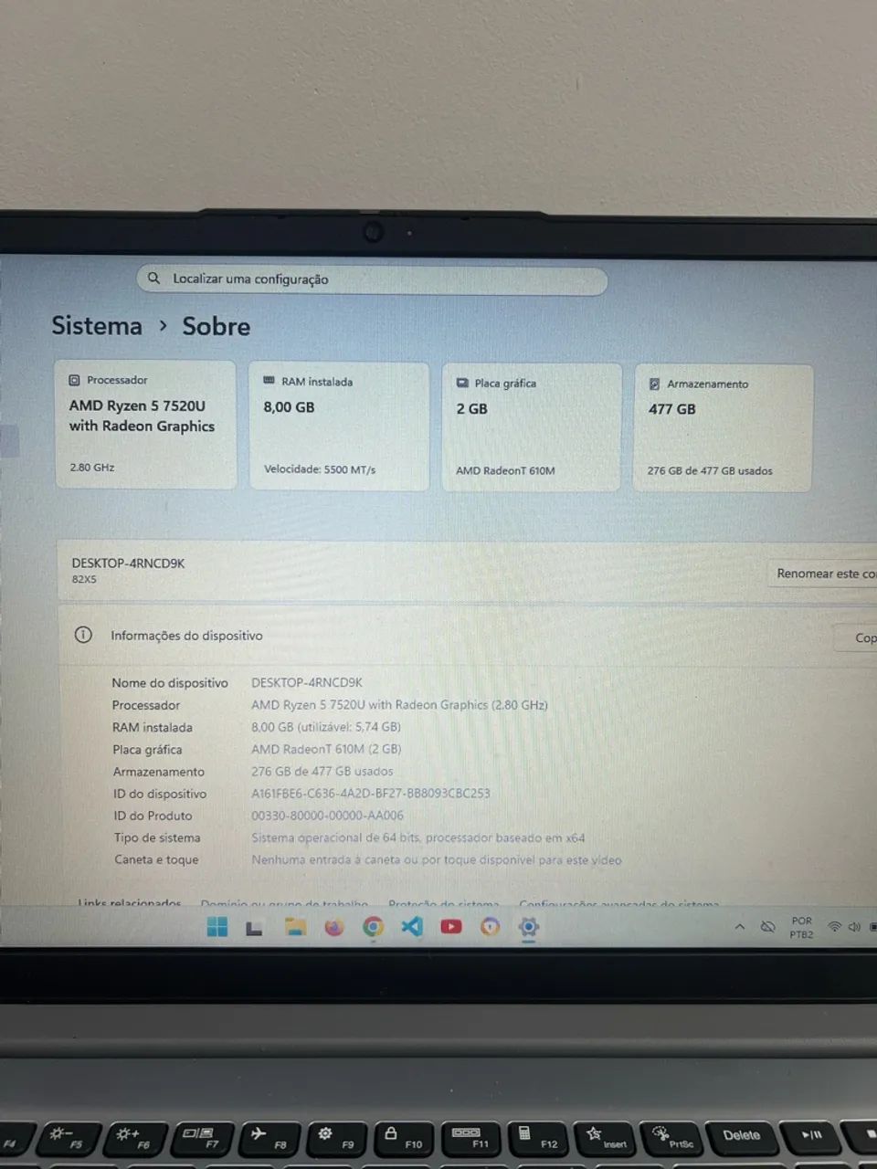 Notebook Lenovo com placa de video - RYZEN 5 - Foto 5