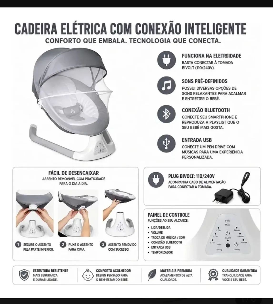 Cadeira de balanço galzerano automatica - Foto 2