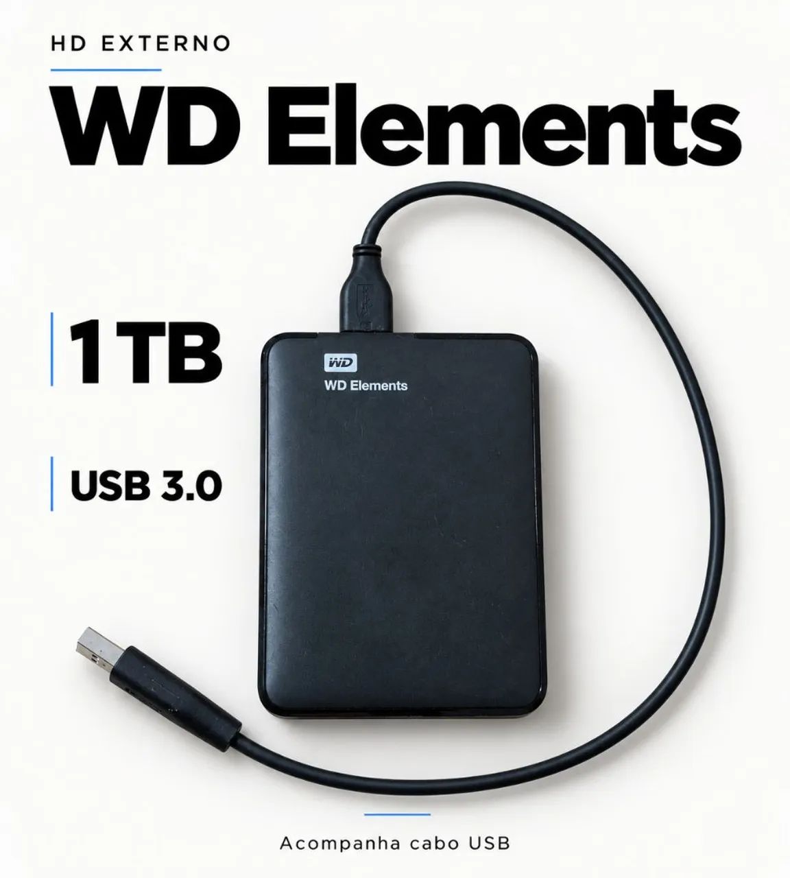 HD Externo WD Elements 1TB USB 3.0