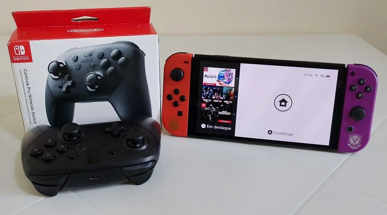 Nintendo Switch OLED pokémon + Controle Pro Original  - Foto 3