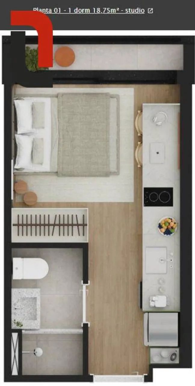 Core Silva Jardim Studio 22m² Open Space no Rebouças - Foto 2