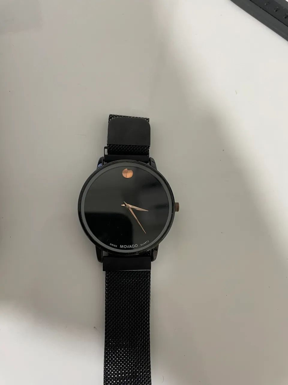 Movado preto e rose Gold