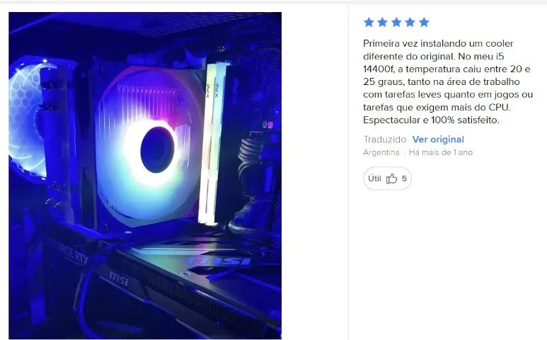 Cooler CPU 120mm Argb para Amd e Intel Cooler Master Hyper 212 Spectrum V3 - Foto 5
