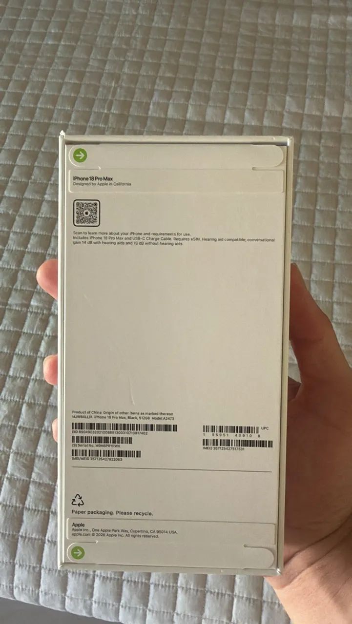 IPHONE 18 PRO MAX 512GB PRETO
