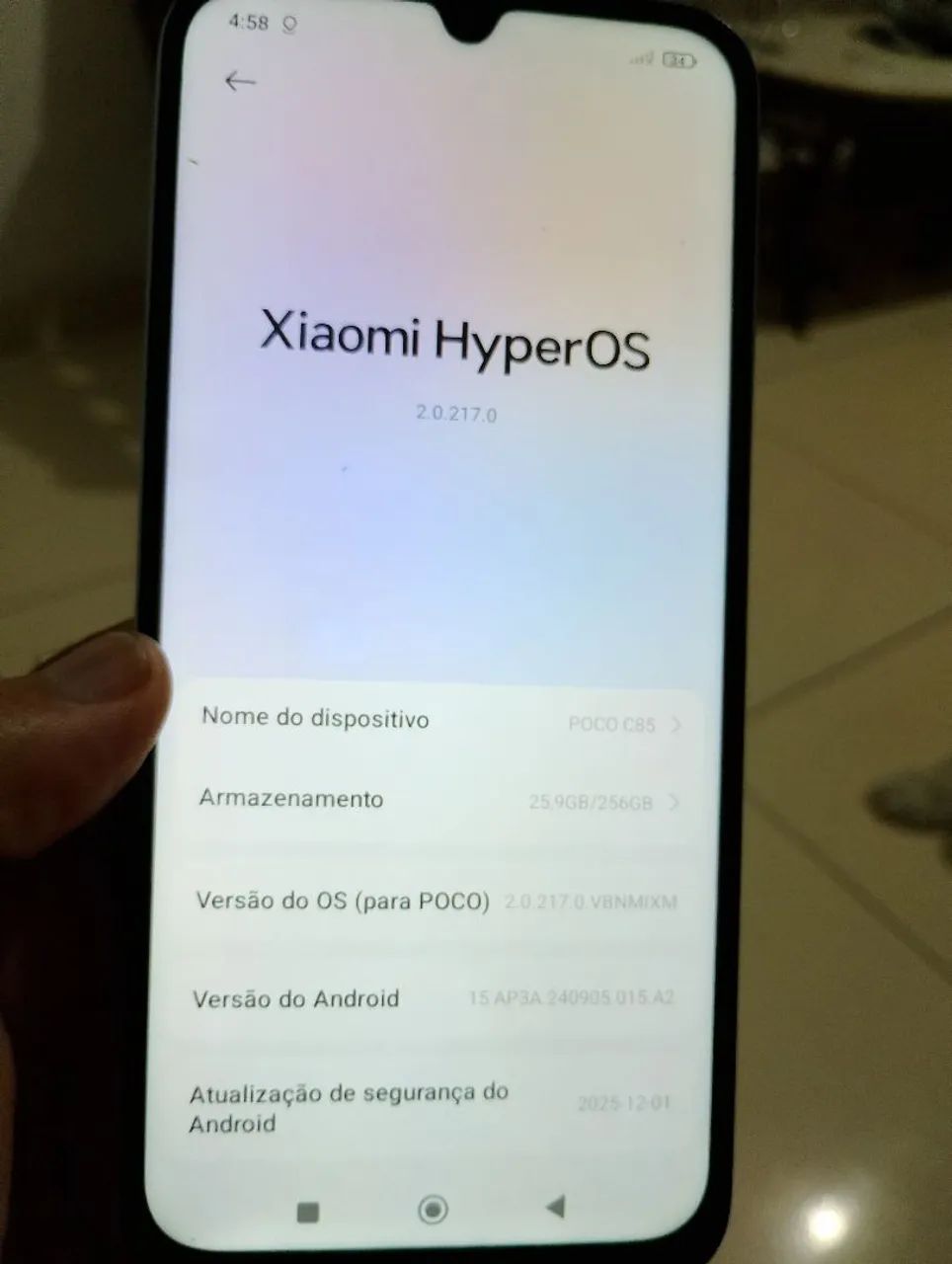 Poco C 85 256 de armazenamento versão 15 - Foto 5