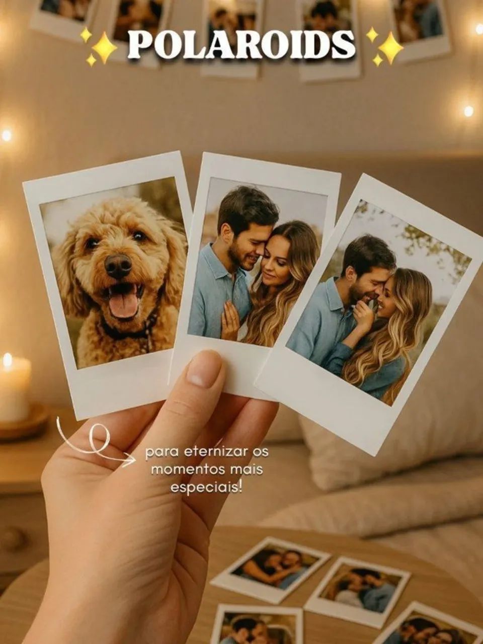 Kit com 30 fotos polaroid 