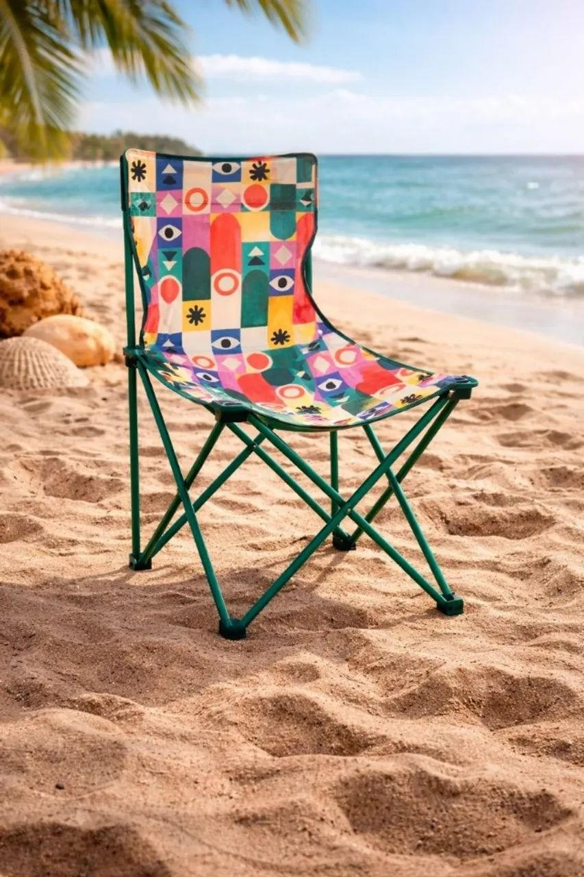 Cadeira de camping verde estampada - Foto 3