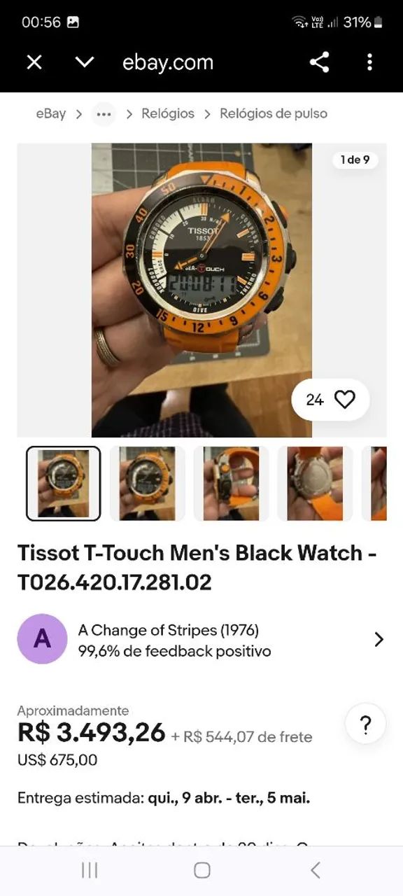 Tissot touch sea touch Orange  - Foto 5