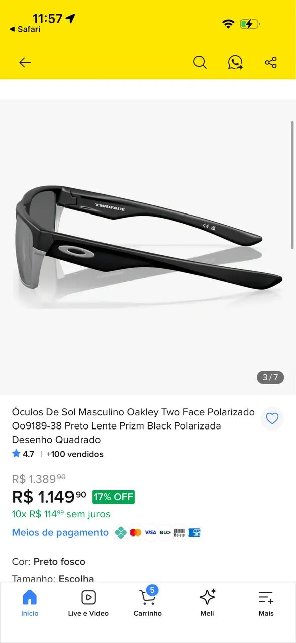 Óculos Oakley two face - Foto 4