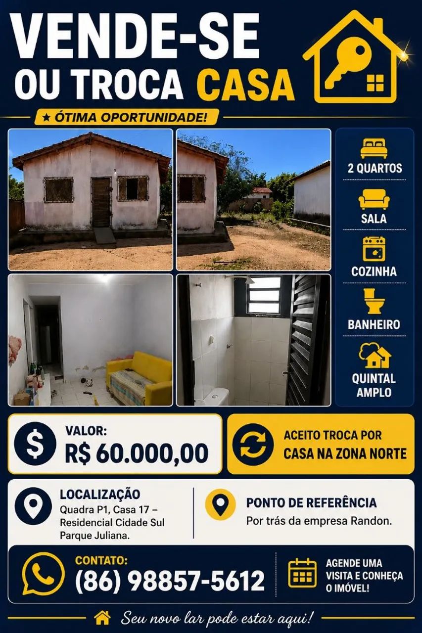 Casa a venda ou troca 
