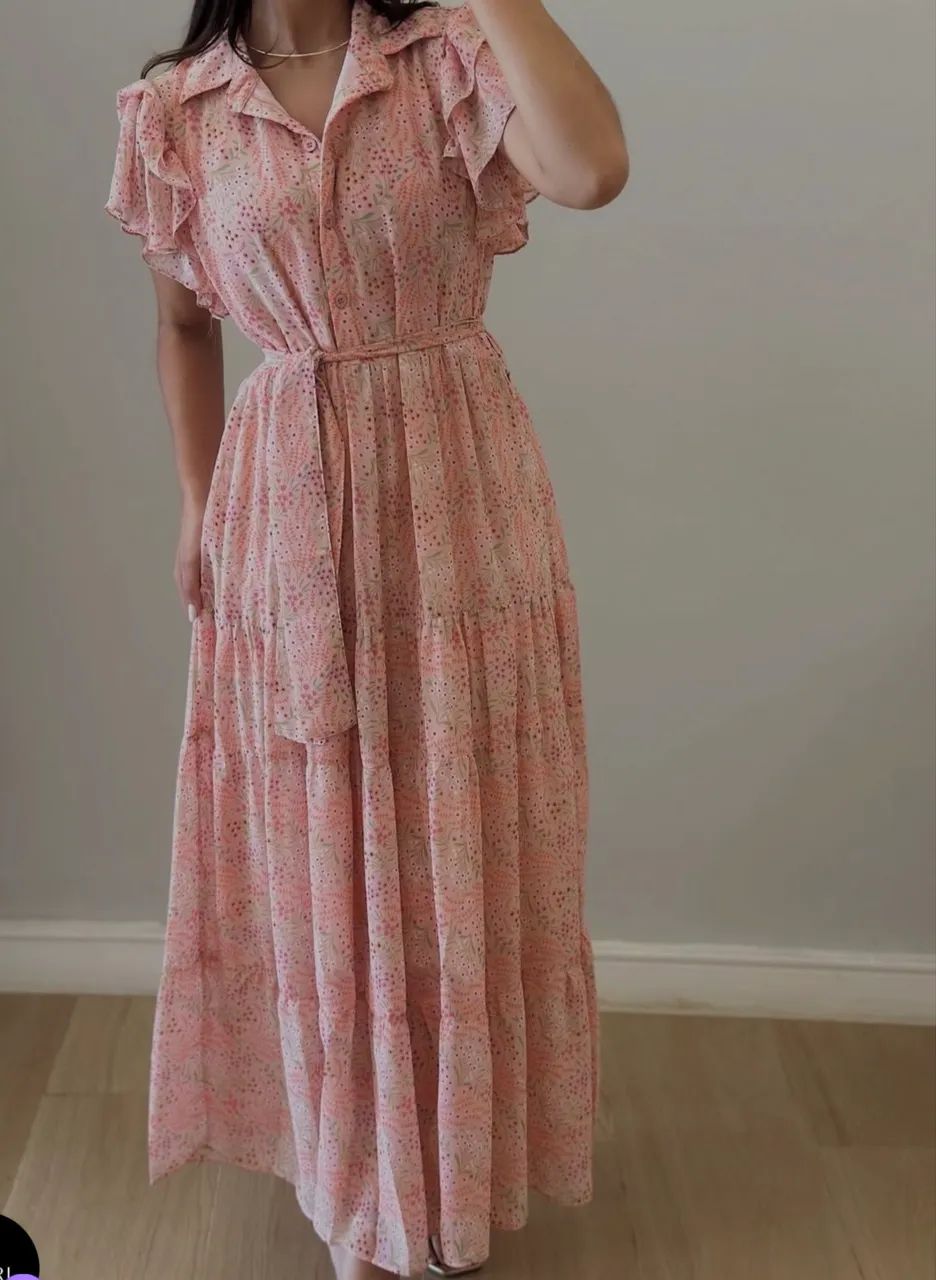 Vestido Floral de Bot ões  - Foto 2